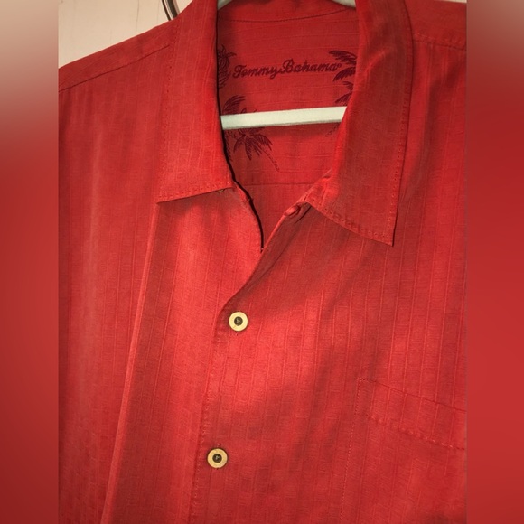 Tommy Bahama 💯 Silk Short Sleeve Button Down Rust Color Shirt men’s sz XXL - Picture 6 of 10